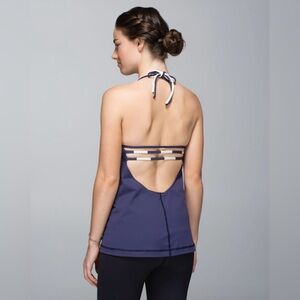 LULULEMON Alight Halter Cadet Blue / Angel Wing / Steep Stripe Horizontal Top